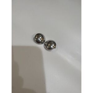 Vintage Rare Monet Silver Round Ear Clips